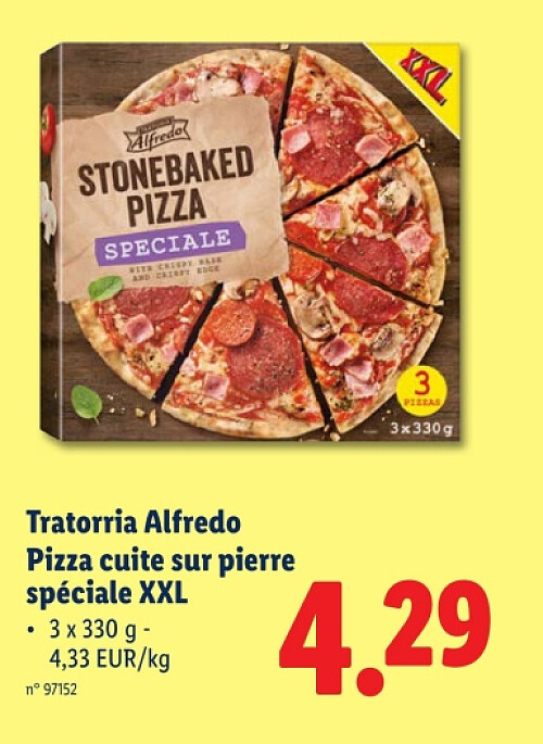 Pizza cuite sur pierre spéciale XXL