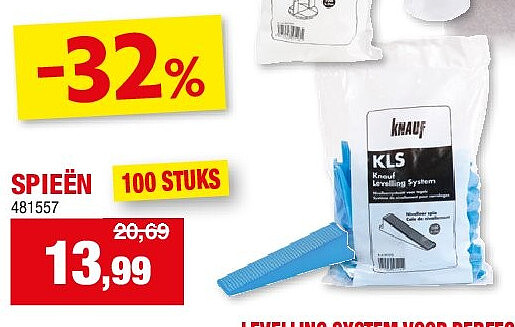 TEGEL NIVELLEER SYSTEEM “KLS” SPIEËN