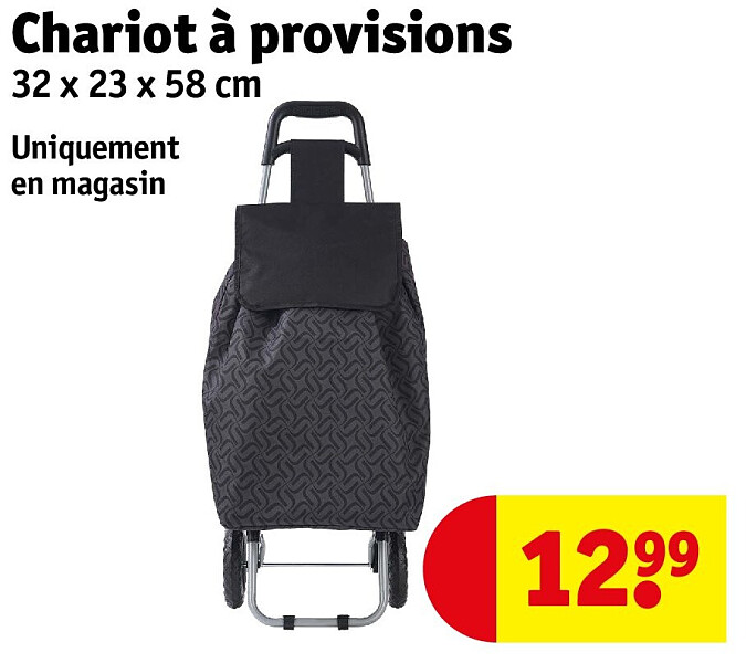 Chariot à provisions 32 x 23 x 58 cm