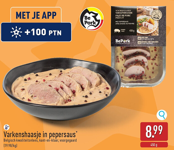 Varkenshaasje in pepersaus