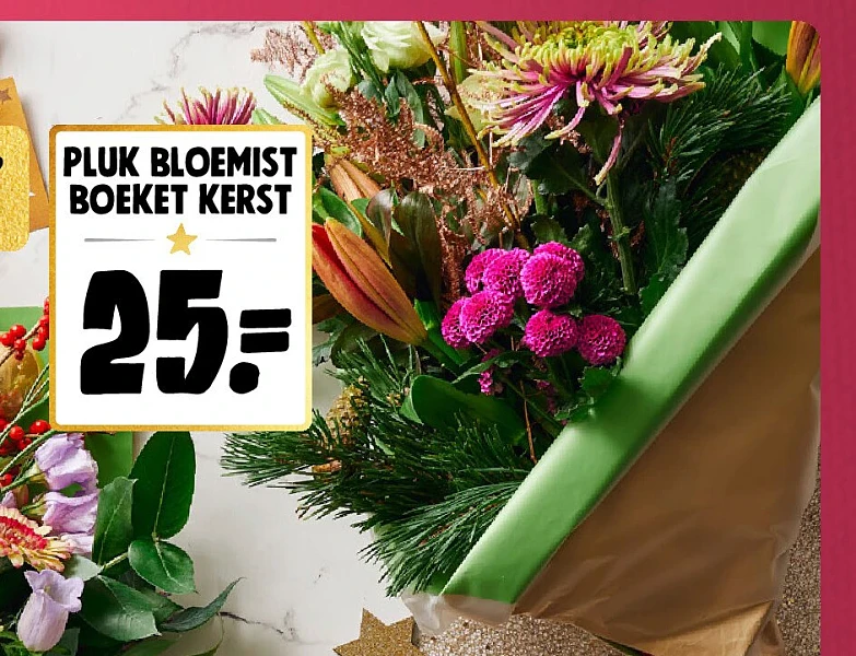 Pluk bloemist boeket kerst