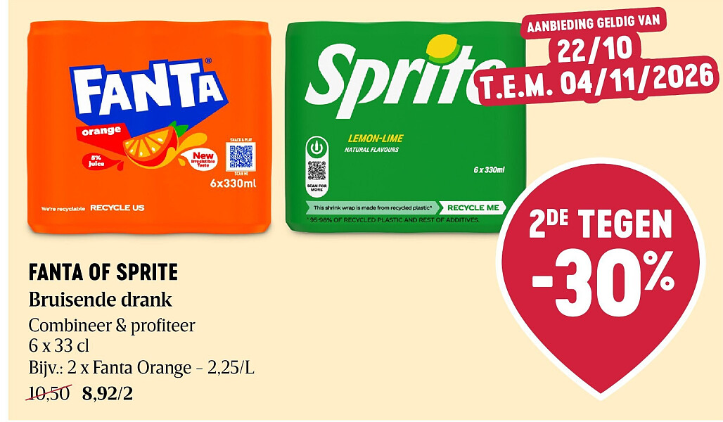 FANTA OF SPRITE Bruisende drank