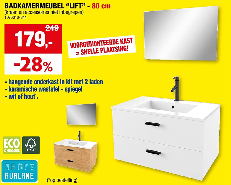BADKAMERMEUBEL “LIFT” - 80 cm