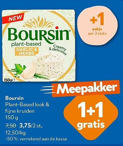 Boursin Plant-Based look & fijne kruiden 150 g