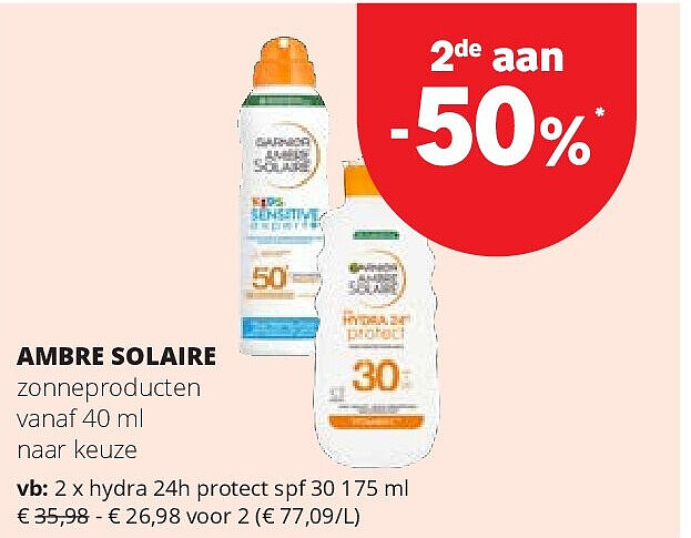 AMBRE SOLAIRE hydra 24h protect spf 30 175 ml