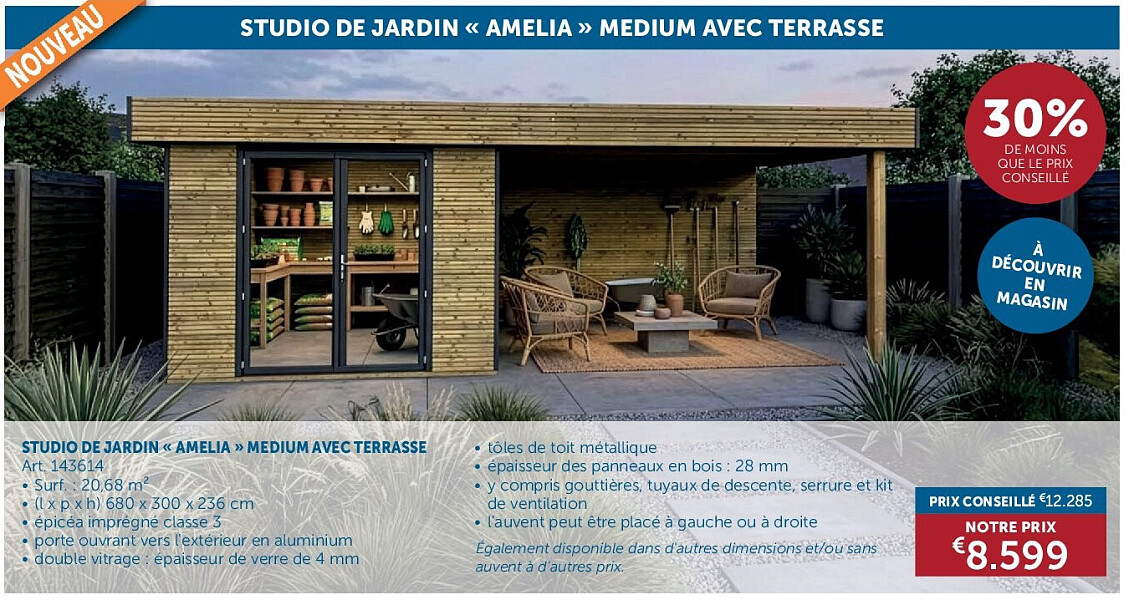 STUDIO DE JARDIN « AMELIA » MEDIUM AVEC TERRASSE