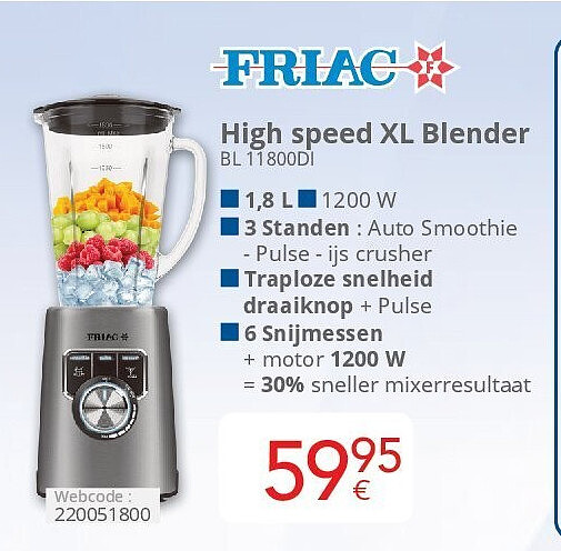 Friac High speed XL Blender BL 11800DI