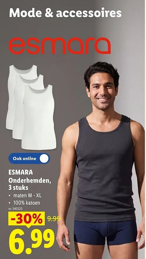 ESMARA Onderhemden, 3 stuks