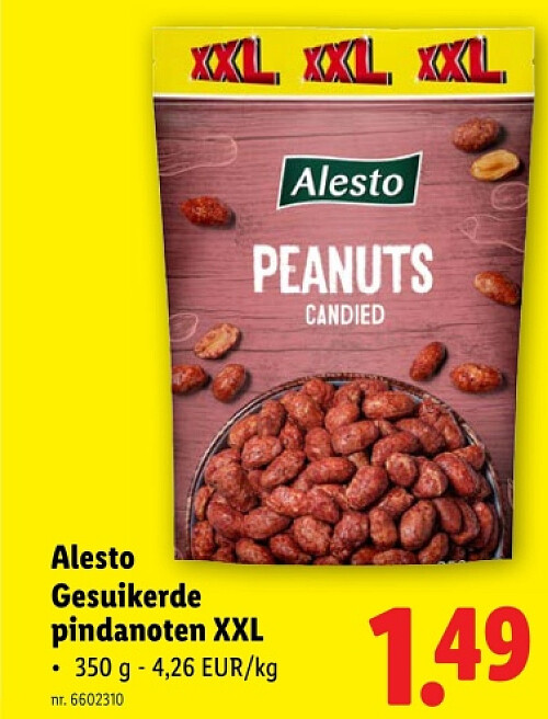 Gesuikerde pindanoten XXL