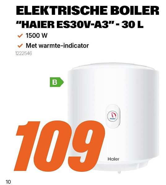 ELEKTRISCHE BOILER “HAIER ES30V-A3” - 30 L