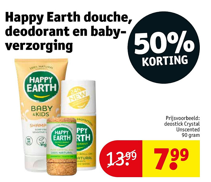 Happy Earth douche, deodorant en babyverzorging