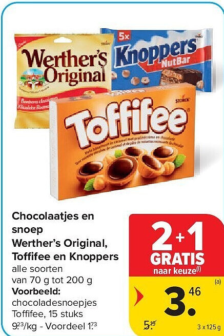 Chocolaatjes en snoep Werther’s Original, Toffifee en Knoppers