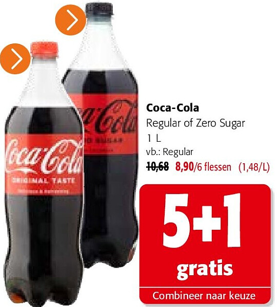 Coca-Cola Regular of Zero Sugar 1 L