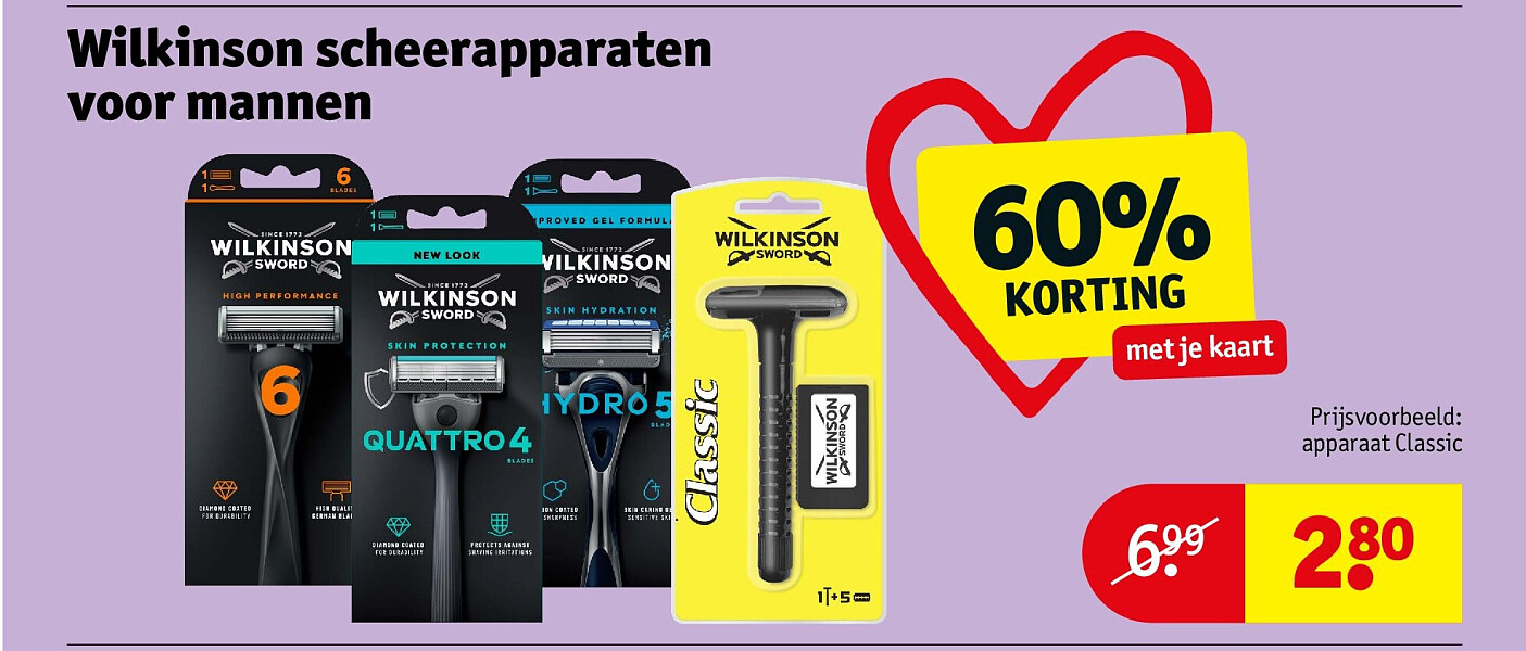 Wilkinson scheerapparaten voor mannen