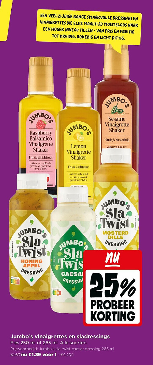 Jumbo’s vinaigrettes en sladressings
