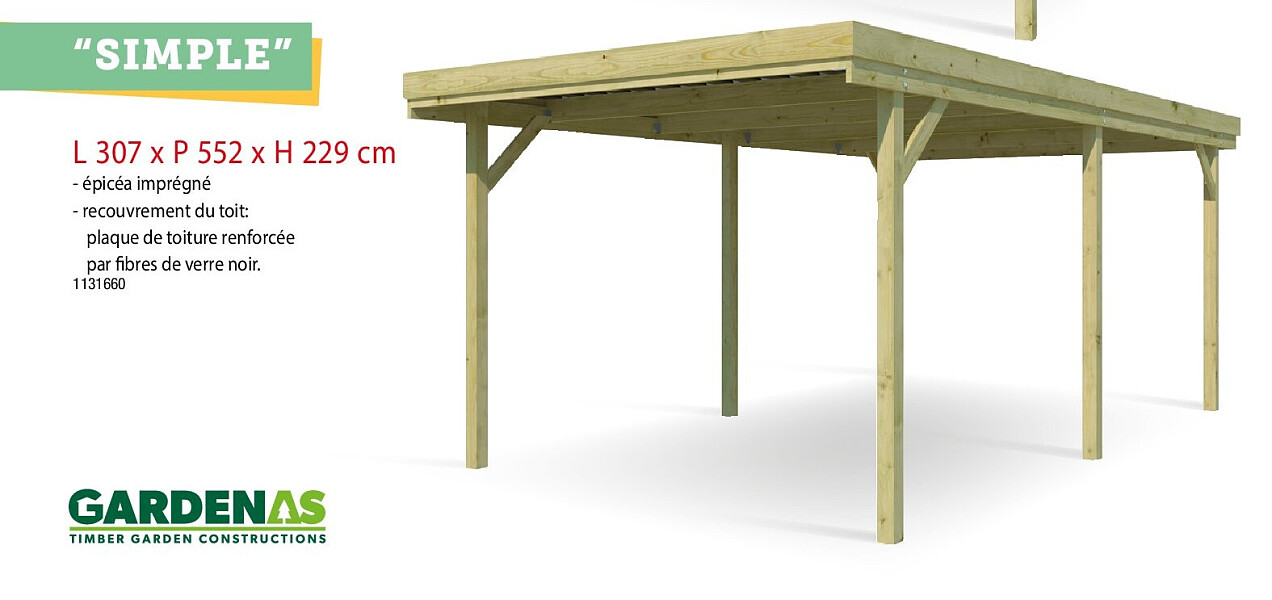 Gardenas carport 307x552 cm