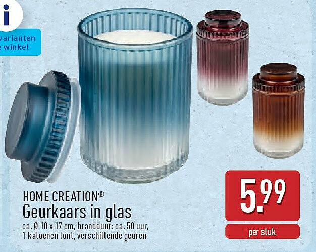 Geurkaars in glas
