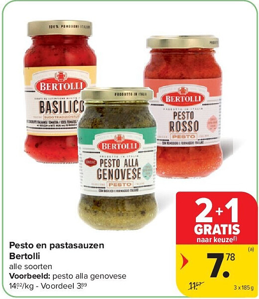 Pesto en pastasauzen Bertolli