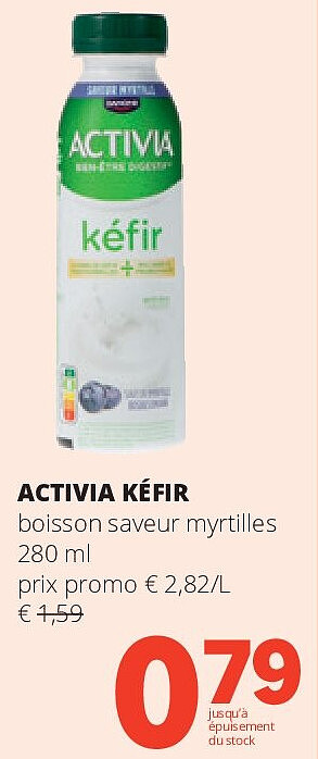 ACTIVIA KÉFIR boisson saveur myrtilles 280 ml