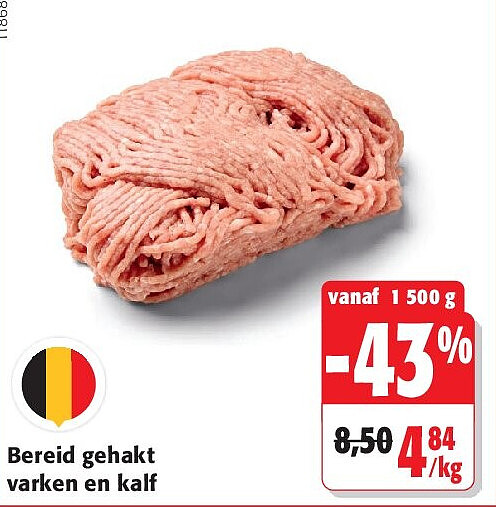 Bereid gehakt varken en kalf