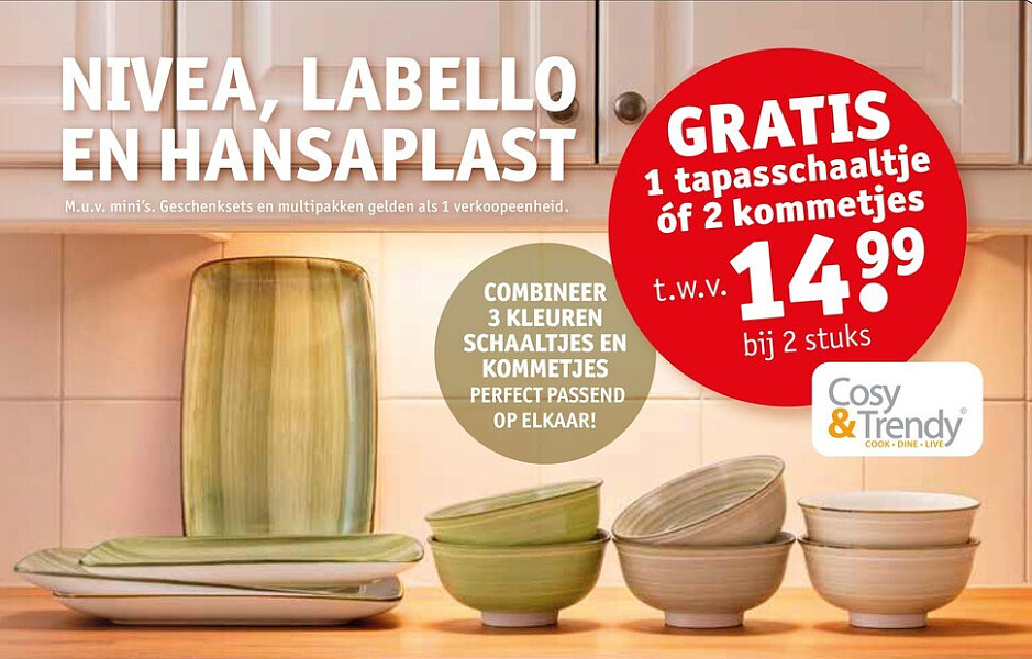 1 tapasschaaltje óf 2 kommetjes