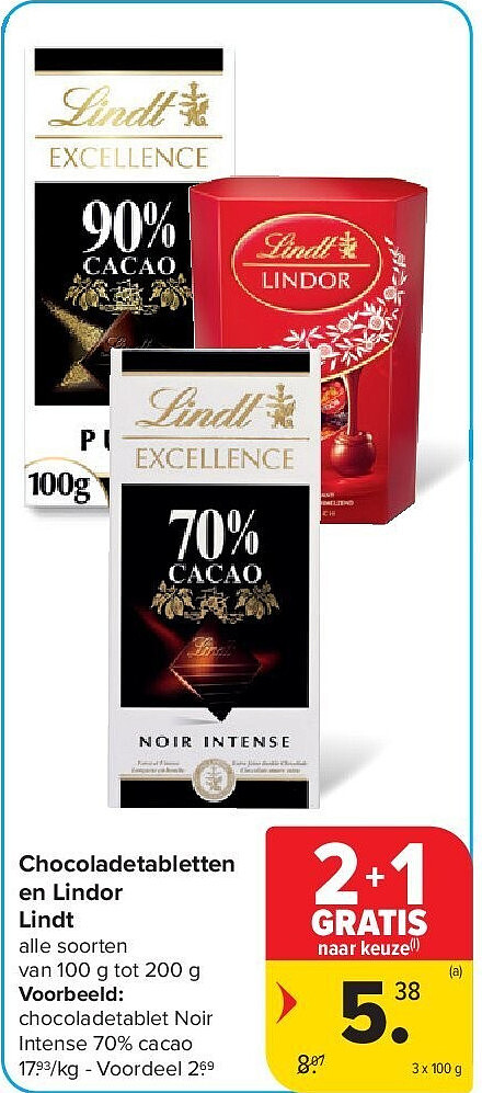 Chocoladetabletten en Lindor Lindt
