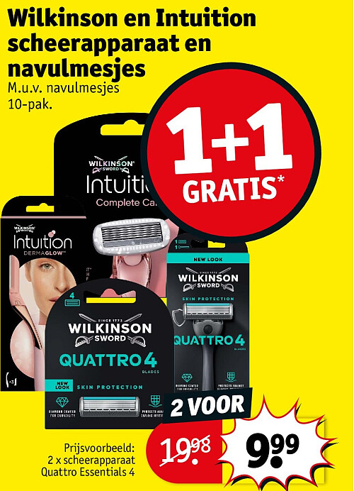 Wilkinson en Intuition scheerapparaat en navulmesjes