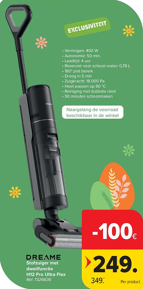 Stofzuiger met dweilfunctie H12 Pro Ultra Flex