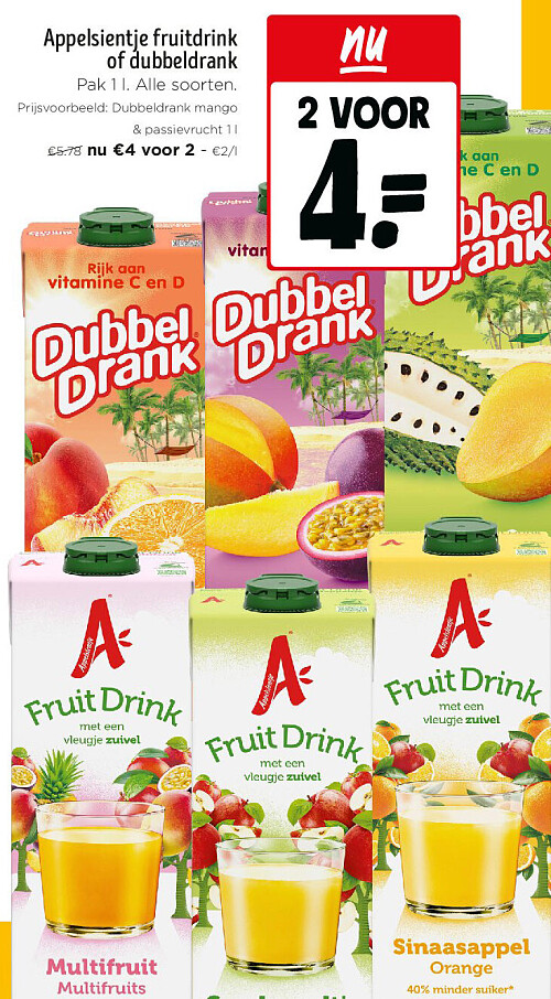 Appelsientje fruitdrink of dubbeldrank