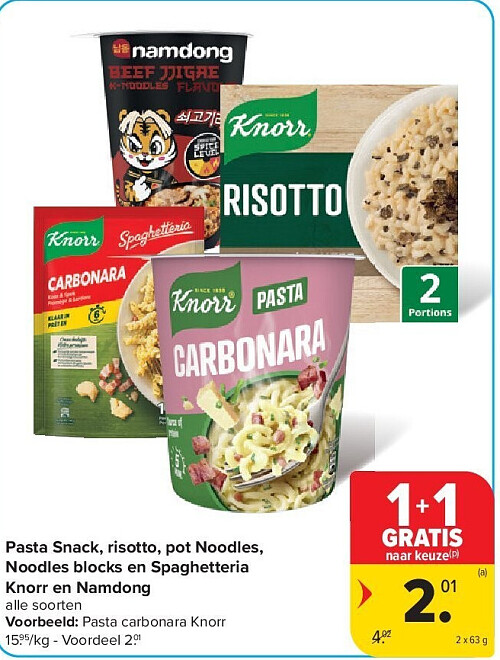 Pasta Snack, risotto, pot Noodles, Noodles blocks en Spaghetteria Knorr en Namdong