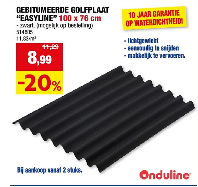 GEBITUMEERDE GOLFPLAAT “EASYLINE” 100 x 76 cm