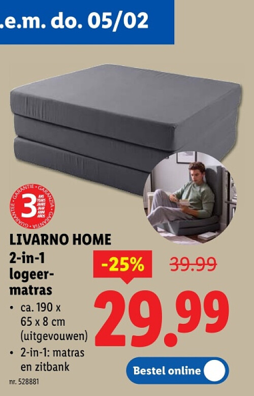 2-in-1 logeermatras