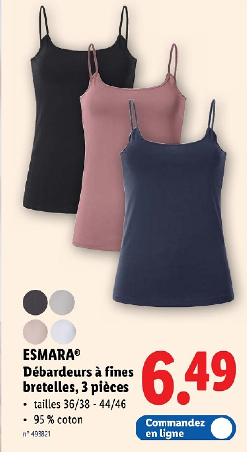 Débardeurs à fines bretelles, 3 pièces