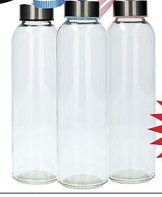 Glazen drinkfles