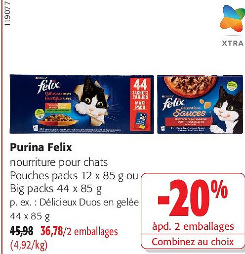Purina Felix Délicieux Duos en gelée 44 x 85 g