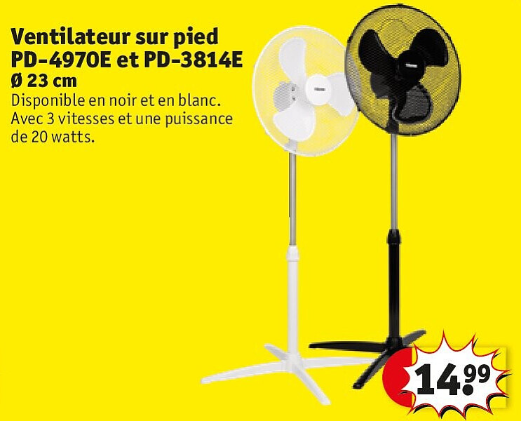 Ventilateur sur pied PD-4970E et PD-3814E Ø 23 cm