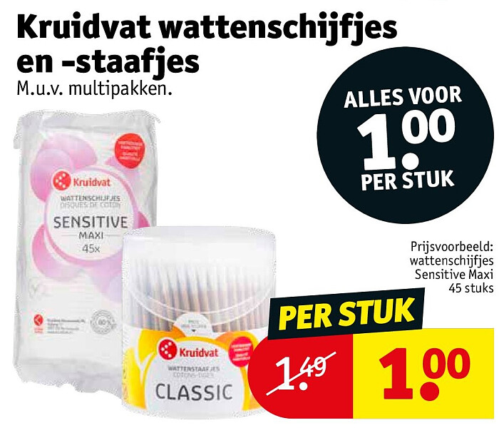 Kruidvat wattenschijfjes en -staafjes