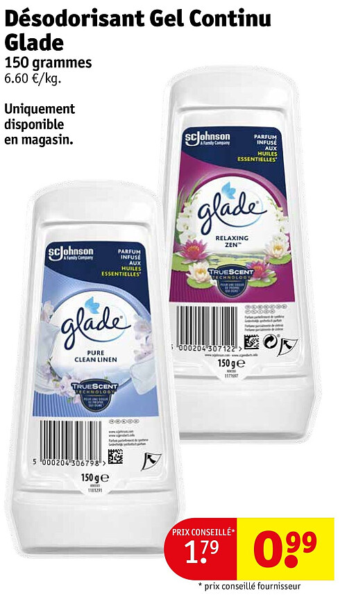 Désodorisant Gel Continu Glade 150 grammes