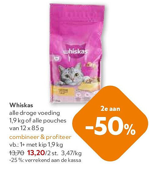 Whiskas 1+ met kip 1,9 kg