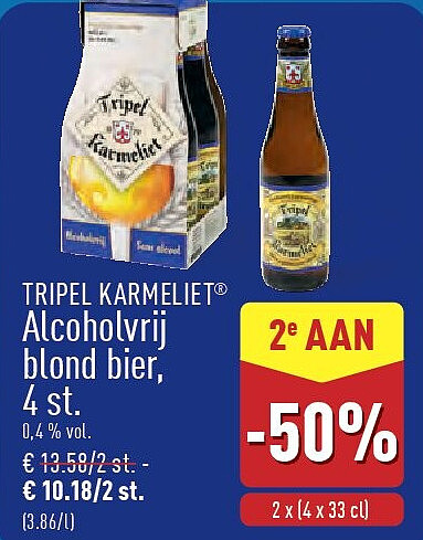 Alcoholvrij blond bier, 4st.