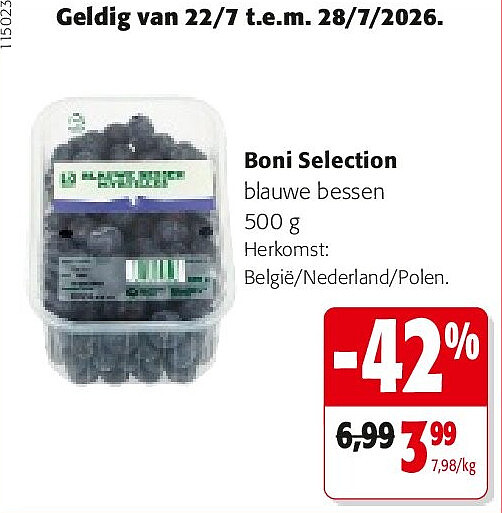 Boni Selection blauwe bessen 500 g