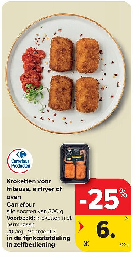 Kroketten voor friteuse, airfryer of oven Carrefour