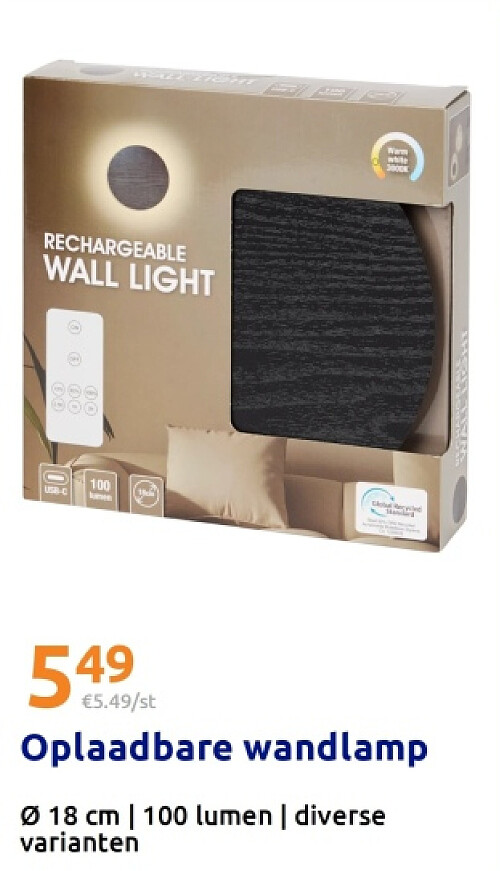 Oplaadbare wandlamp