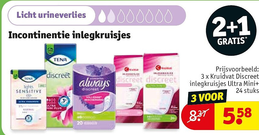 Incontinentie inlegkruisjes