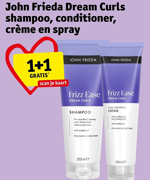 John Frieda Dream Curls shampoo, conditioner, crème en spray