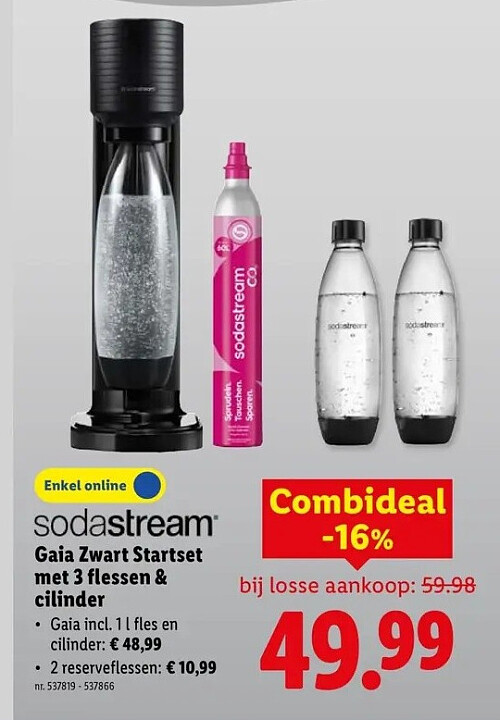Gaia Zwart Startset met 3 flessen & cilinder
