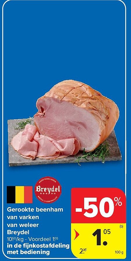 Gerookte beenham van varken van weleer Breydel