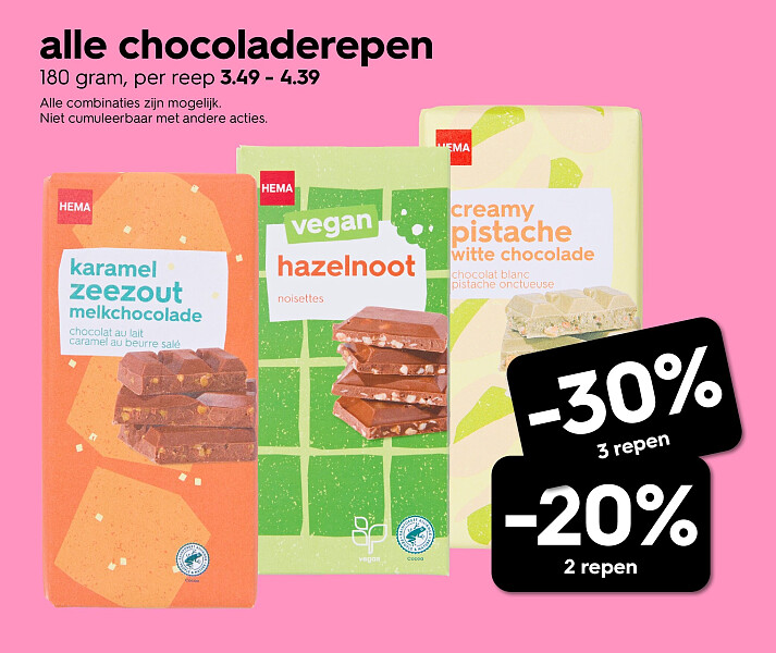 alle chocoladerepen