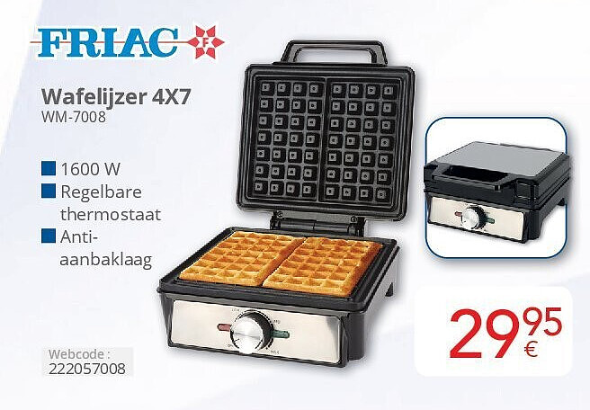 Friac Wafelijzer 4X7 WM-7008