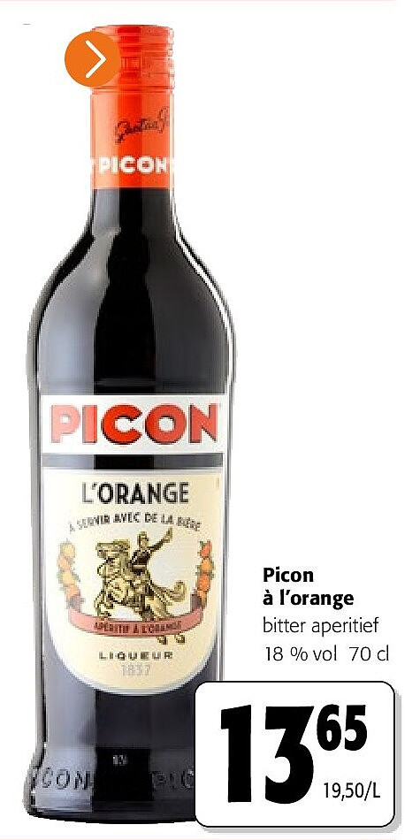 Picon à l’orange bitter aperitief 18 % vol 70 cl